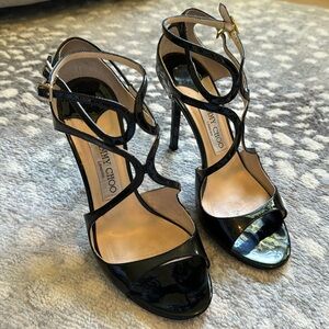 Jimmy Choo Patent Leather strappy heels, size 37.5